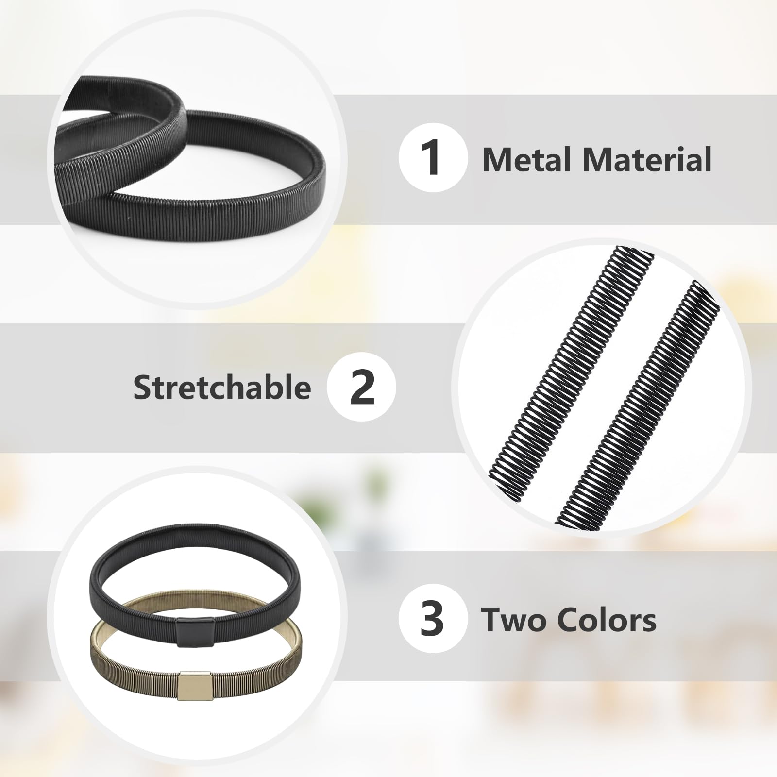 ATCYMI 2 Pairs Sleeve Garters for Women Men Adjustable Elastic Arm Bands for Shirts Long Sleeve Holders Anti-Slip Armband, Black+Bronze