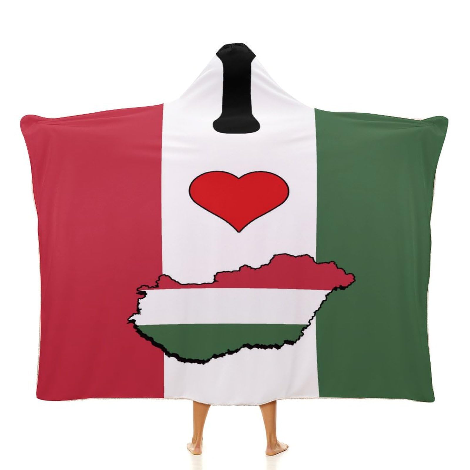 Plaid velours Hongrie I Love My Country couverture polaire douce chaude canapé 127x152cm