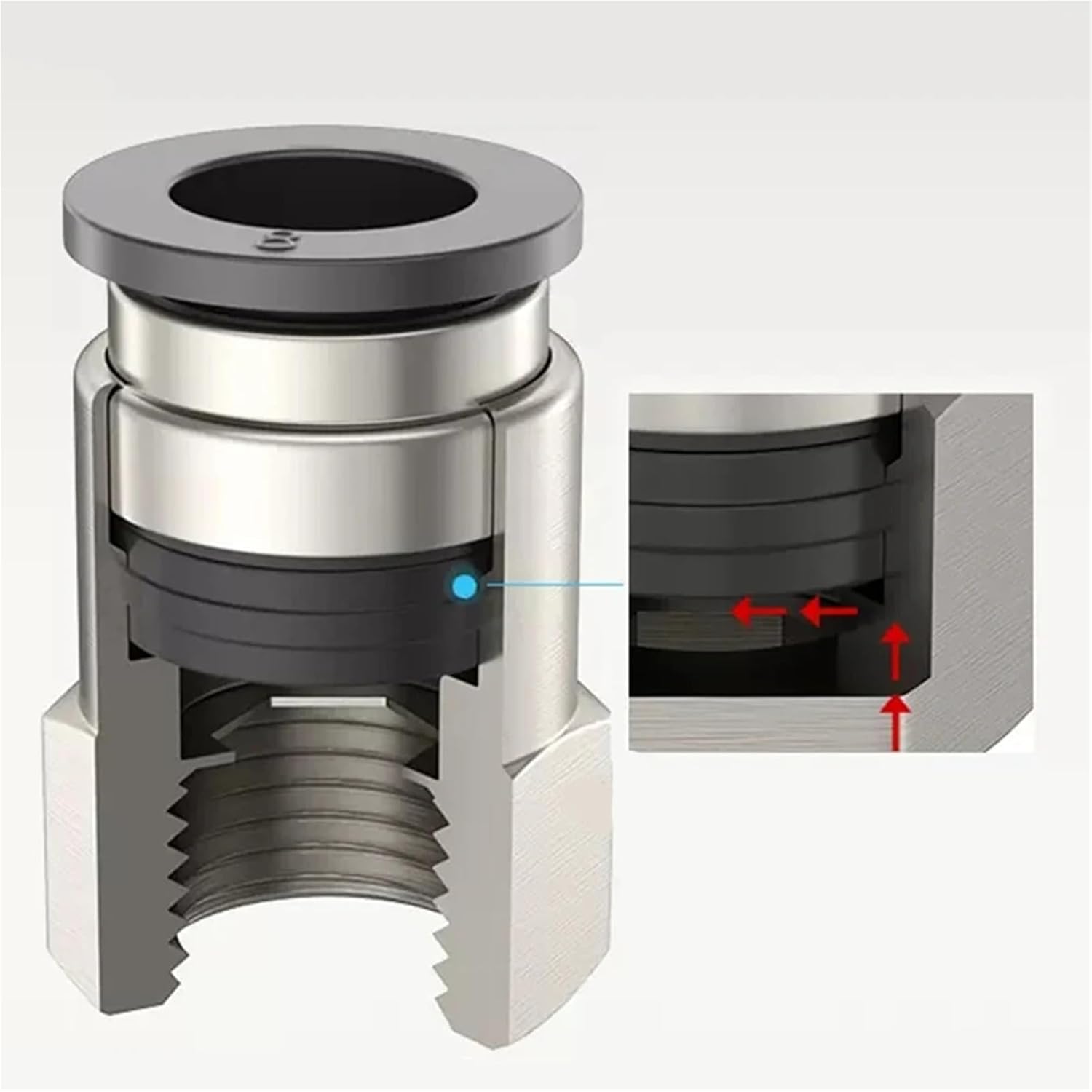 1pc PCF Black Quality Pneumatic Quick Connector PU Hose Air Line 4 6mm 8mm 10mm 12mm Straight Internal Thread BSPT1/4 1/2 1/8 3/8 M5(PCF12-02)