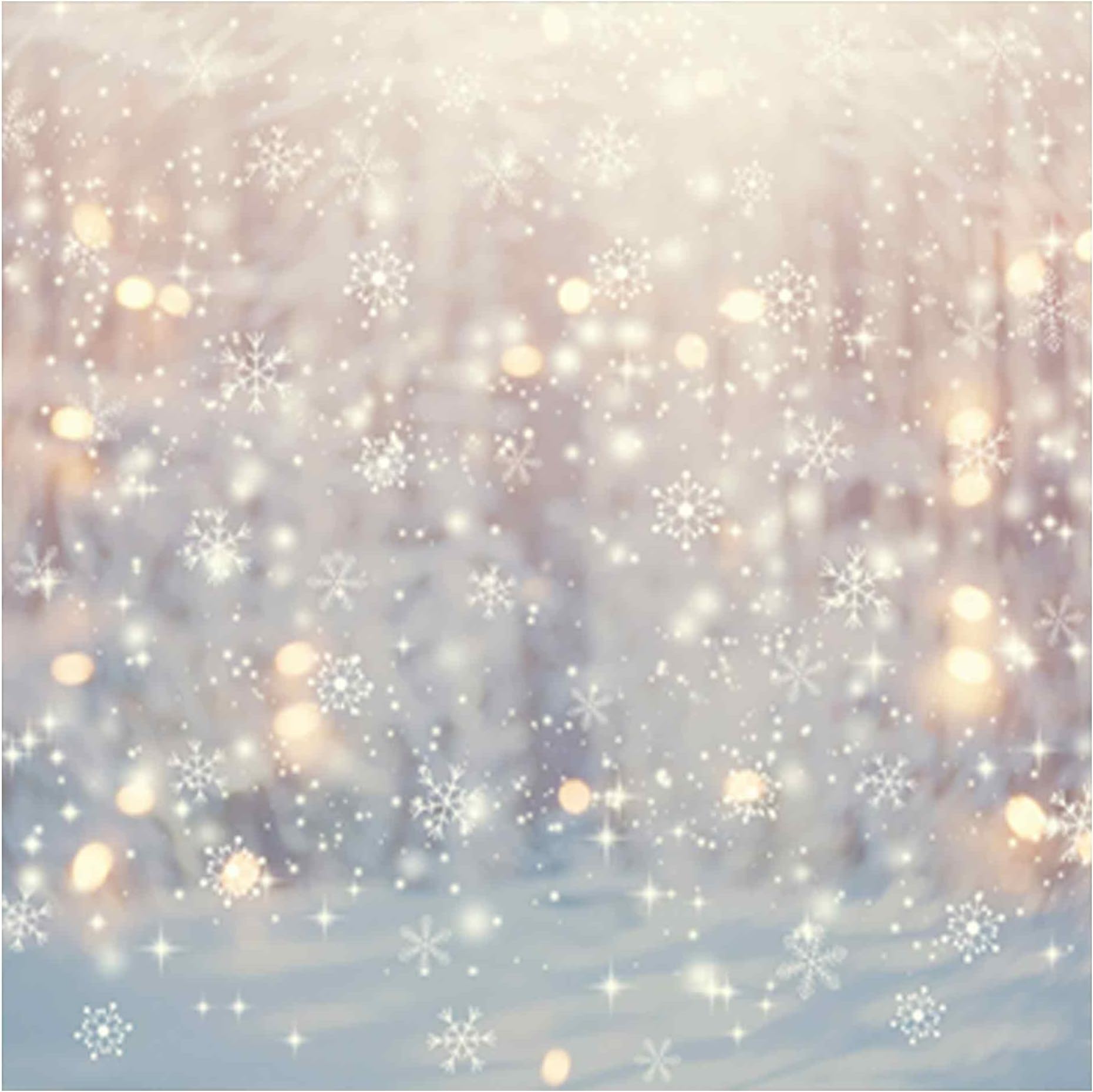 Allenjoy 6 x 6 FT Winter Wonderland Photography Backdrop Christmas Glitter Bokeh Snowflakes Background for Kids Children Newborn Baby Shower Birthday Party Decor Banner Portrait Photo Booth Props