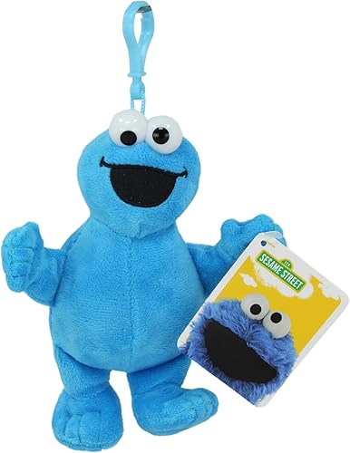 Plaza Sésamo - Clip para bolsa de felpa súper suave de calidad de regalo 6619 - (monstruo de galleta de 5.9 in)