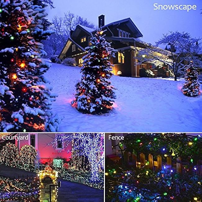 FULLBELL Christmas Lights, Fairy Lights Outdoor 66Ft 200 LED with Memory Modes Controller, Plug in Easter Decor Lights for Bedroom Party Wedding Garden Christmas Tree Indoor Outdoor Decorations