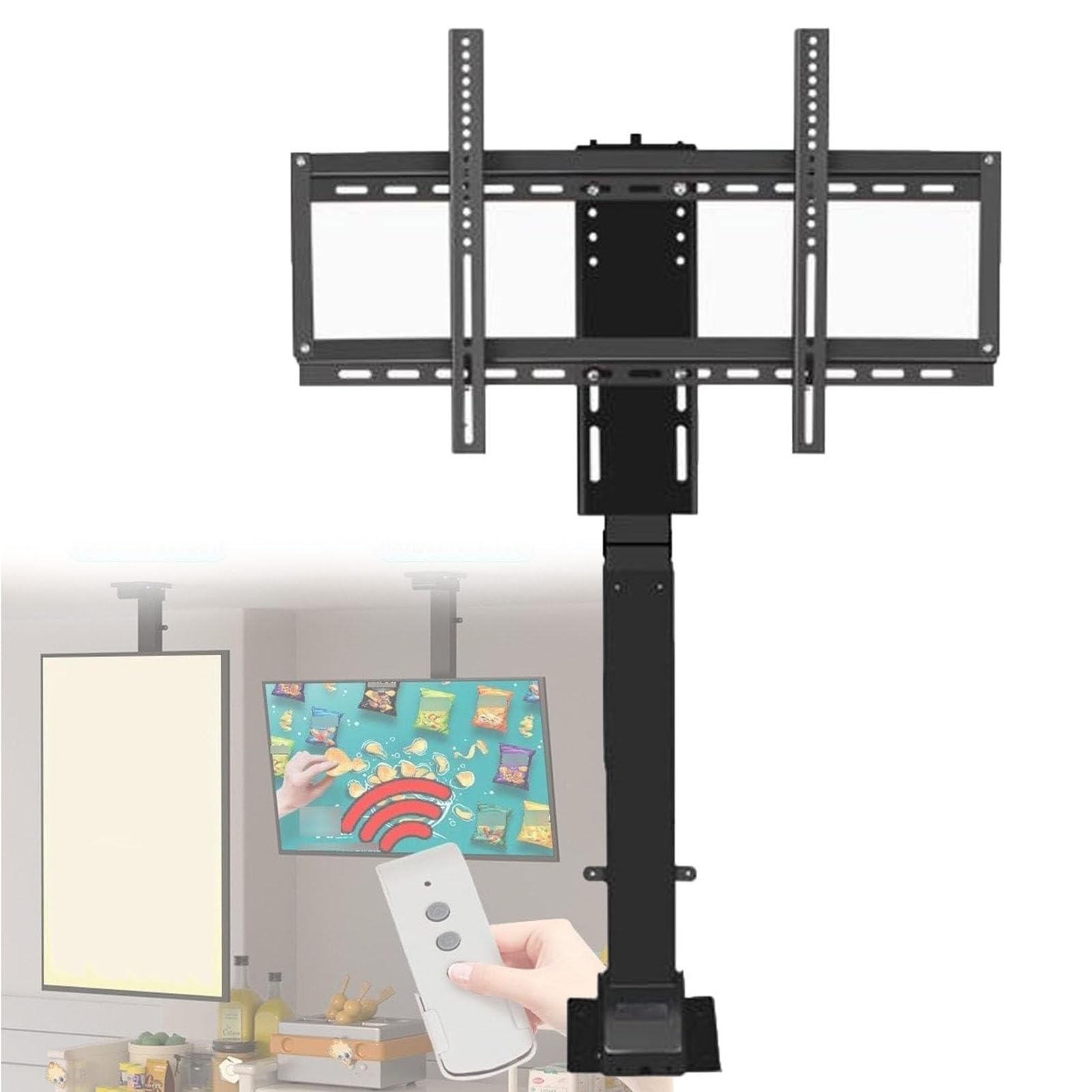 THEGA Adjustable Motorized Tv Mount - 360°rotating Electric TV Lift - Tvs Floor Stand, Telescopic Electric TVs Lift With Auto Lifting, Can Be Hidden In A Cabinet