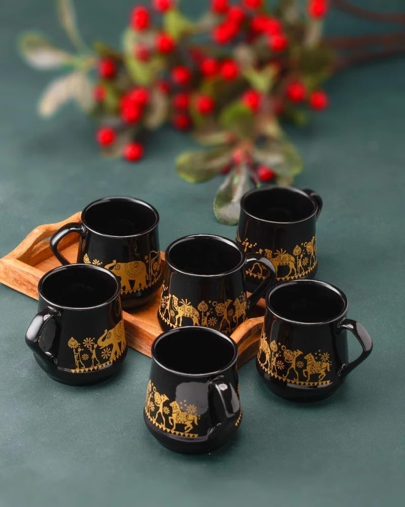 See full amazon price history chart for Kartikey Beautiful Handcrafted Ceramic Tea || Coffee Cups 150 ml (Set of 6) - Black Kartikey Beautiful Handcrafted Ceramic Tea || Coffee Cups 150 ml (Set of 6) - Black (B0D49B5HLF) Amazon Price History, Amazon Price Tracker
