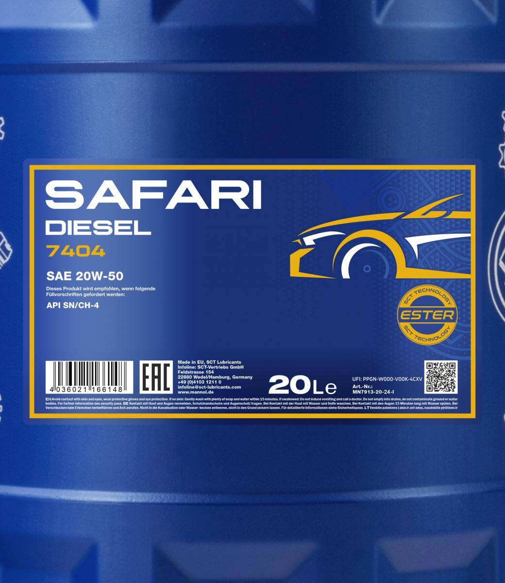 20 Liter MANNOL Motoröl Safari 20W-50 API SL/CF Engine Oil Öl inkl. Auslaufhahn