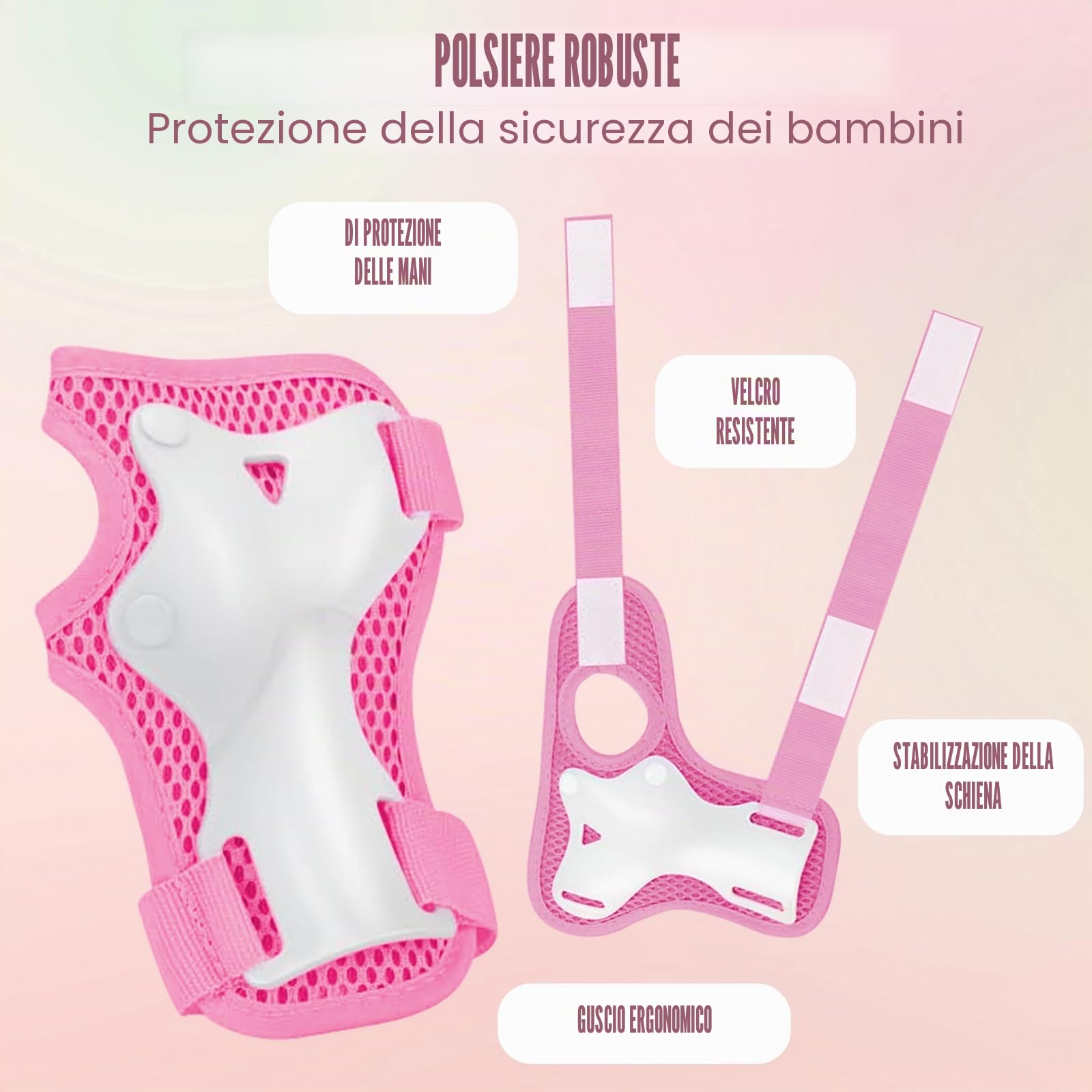 Ginocchiere per bambini, 6 in 1 per skateboard, pattini in linea, hoverboard, bicicletta