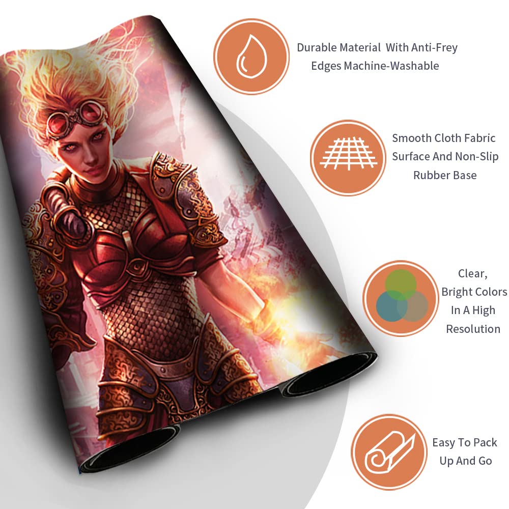 MTG Tappetino Da Gioco 60x35 Cm Con Borsa Impermeabile – Playmat Per Magic, TCG, Carte Da Collezione – Antiscivolo E Morbido