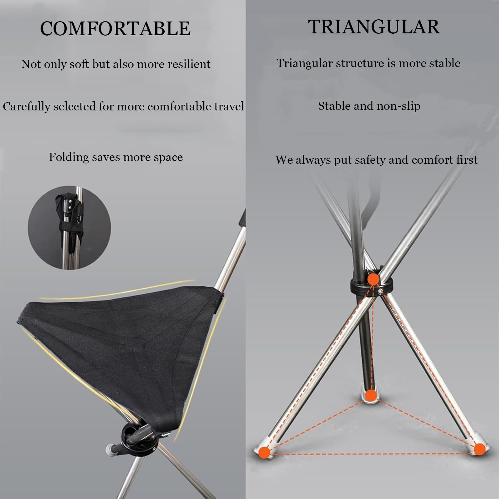 Sgabello Pieghevole con Base in Canna, Bastone da Passeggio bilanciato Adatto ai Viaggi, bastoni da Passeggio Pieghevoli e multifunzionali, Altezza Regolabile, Design Unisex per Anziani