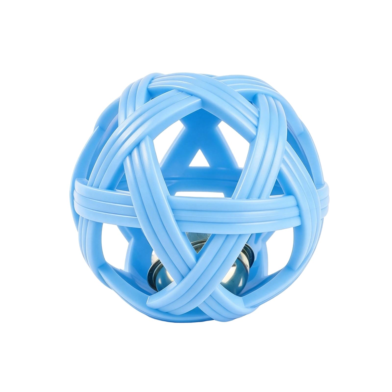 Photo 1 of NOWANDBIRD Dog Toy Ball with Bell, TPR Chew Resistant Interactive Fetch Toy for Small to Medium Dogs& Puppies, Lightweight Bouncy Cage-Style Puppy Ball for Boredom Relief & Teething