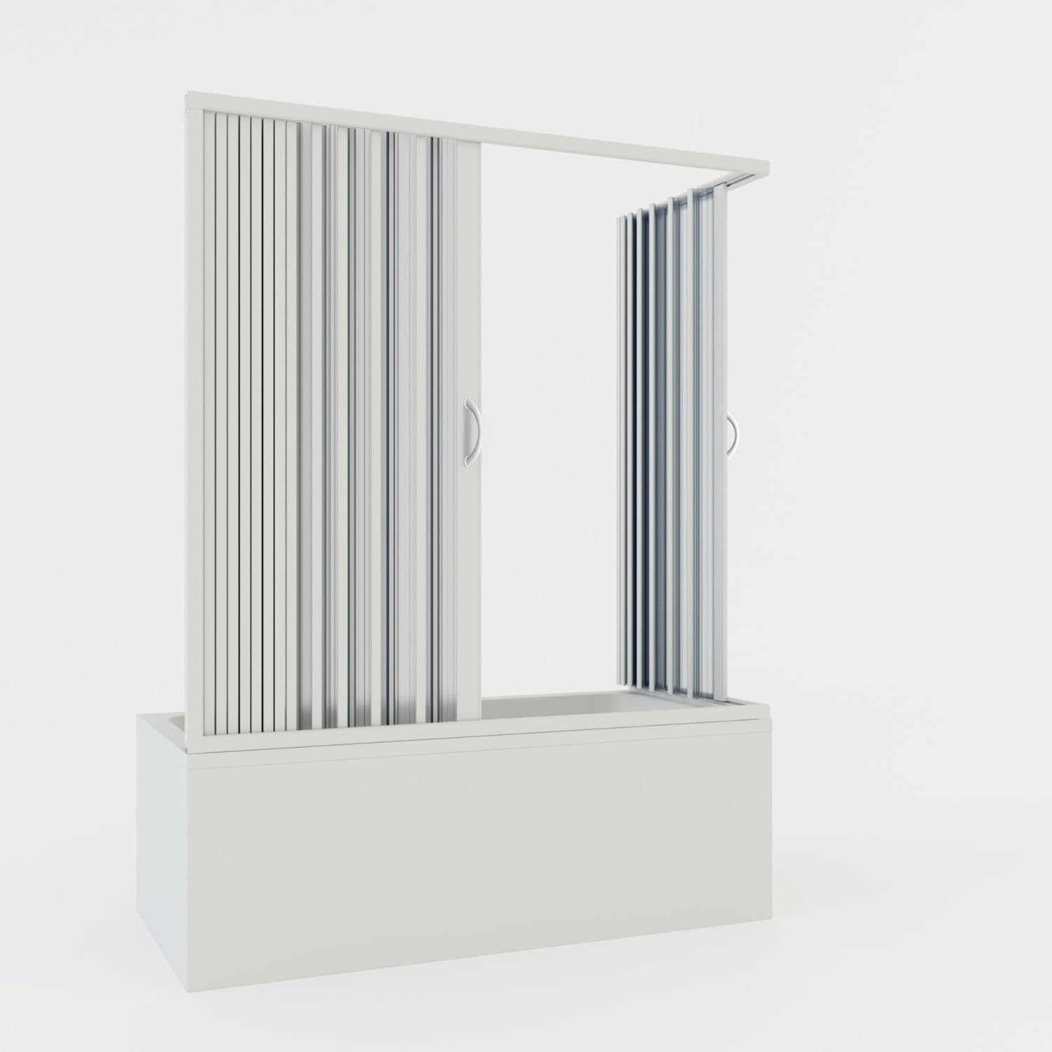 Box doccia sopravasca 70x150 in PVC h 150 a soffietto mod. Ortensia con apertura centrale