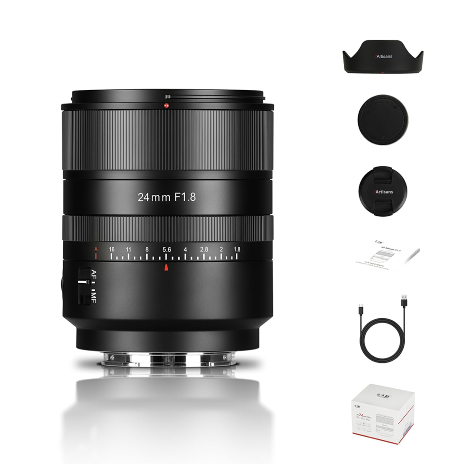7artisans AF 24 mm F1.8 pełnoklatkowy obiektyw do kamer z Z-Mount, Z50, ZFC, Z30 itd. Ustawienia aparatu: APS-C: Z5, Z6, Z7, Z6II, Z6III, Z7II, Z9, Z8, ZF itd.