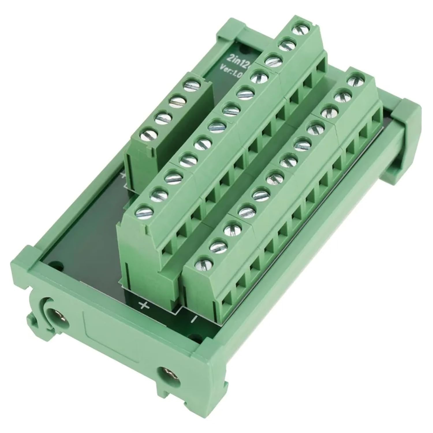 Terminal Block for PLC 12 Position DIN Rail Mount Interface Module 2 in 12 Out Screw Terminal Block for PLC(5pcs)