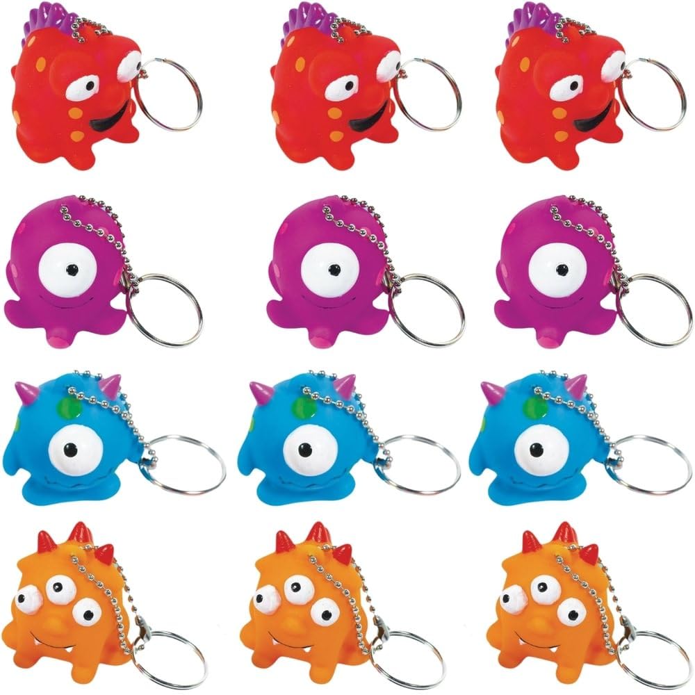 Amazon.com: Assorted Multicolor Monster Rubber Keychains - 1.75
