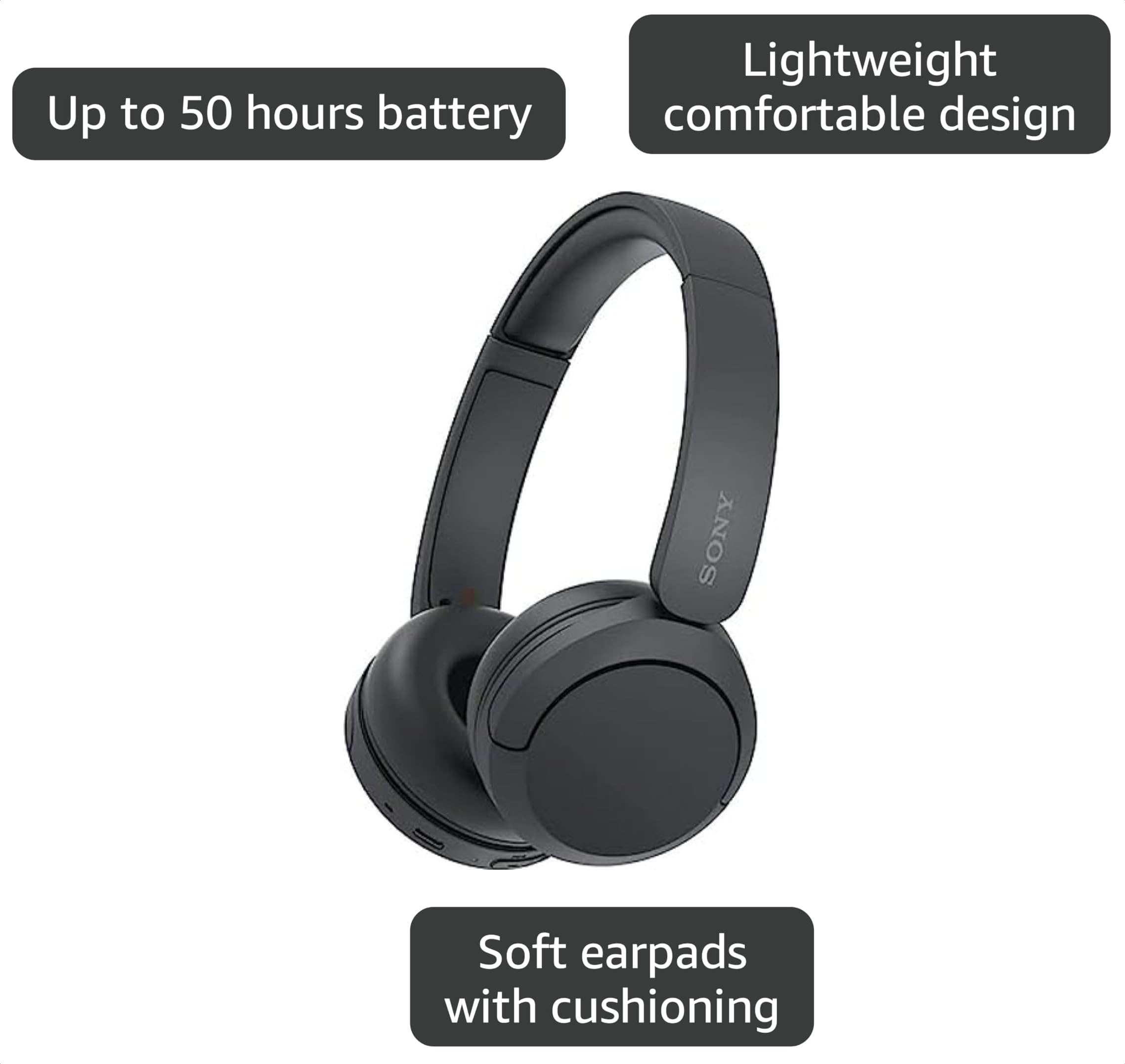 Amazon.com: Sony Wh CH520 Wireless on Ear Bluetooth Headphones
