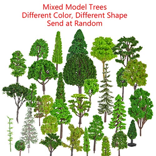 30Pcs Model Trees Train Railroad Scenery Architecture Trees, Mixed Model Tree Fake Trees For Diy Crafts Building Model Scenery Landscape Decoration 1.5-7.9 Inch(4 -20Cm) #TOP4