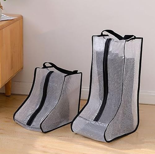 Portable 2 Pack Boots Storage,Tall Boots Storage/Protector Bag,Black Portable waterproof storage bags are used for travel storage,under the bed,wardrobe, shoe cabinet and other home storage - Thumbnail 5