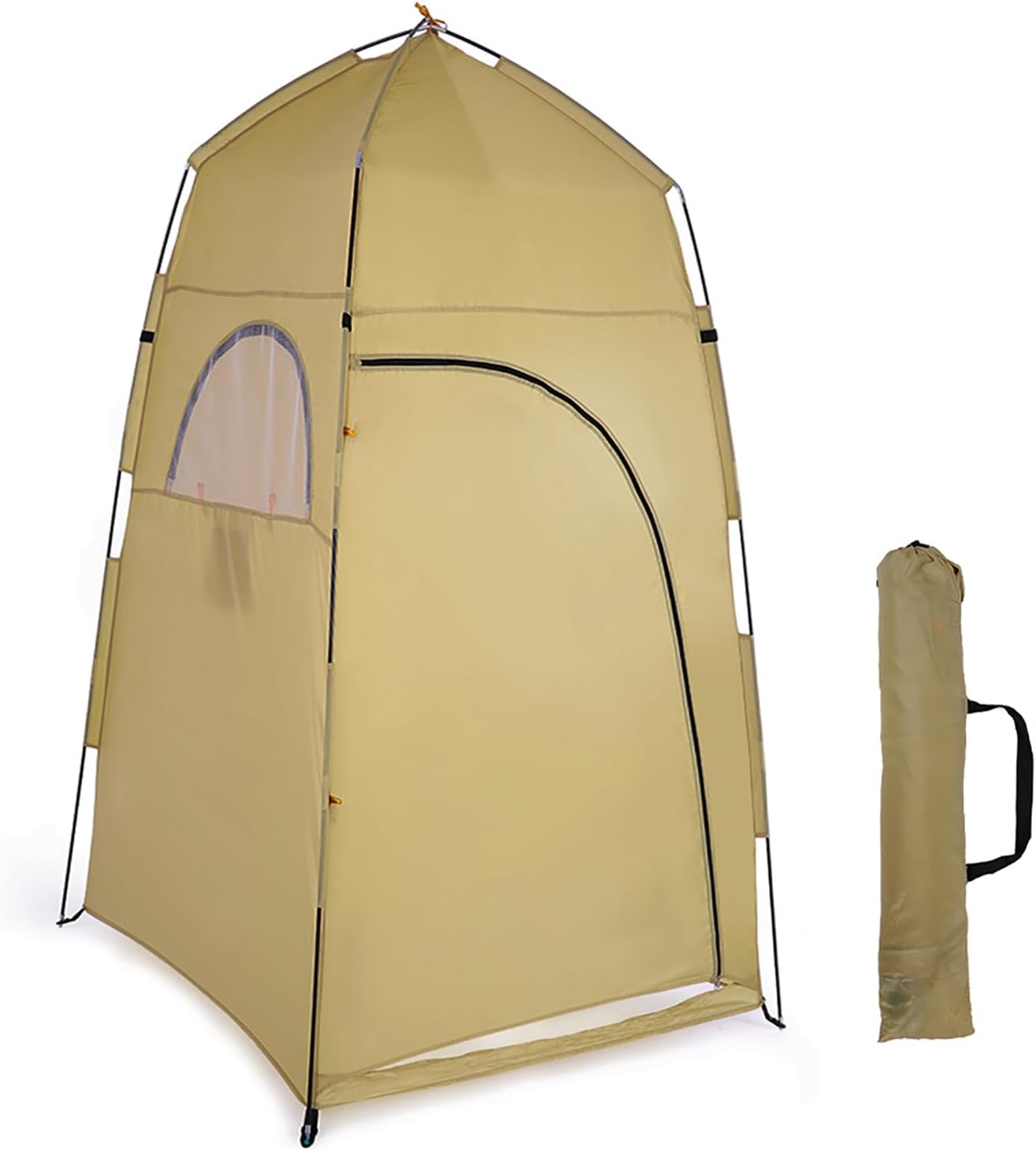 Portable Outdoor Shower Tent with Privacy Shelter, Up Changing Room for Camping, Beach, and Toileting, Polyester Fitting Room (Blue)
