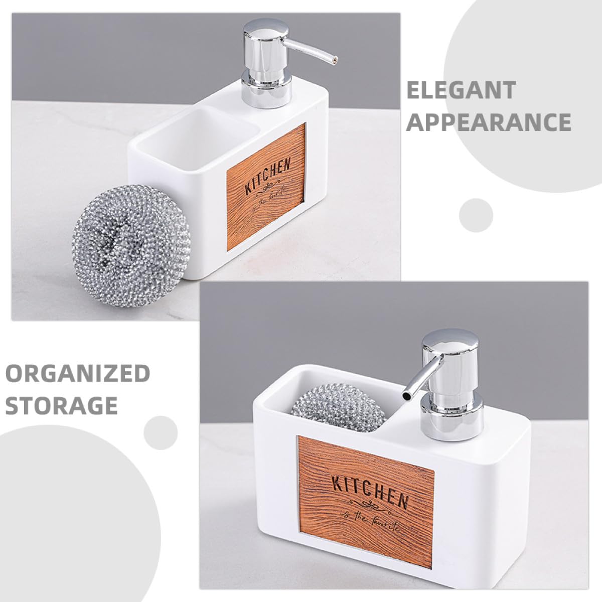 Dispensador de Loción para Manos y Lavavajillas en Cocina y Baño, Material Resina y Abs, Diseño Elegante y Mantenimiento Fácil