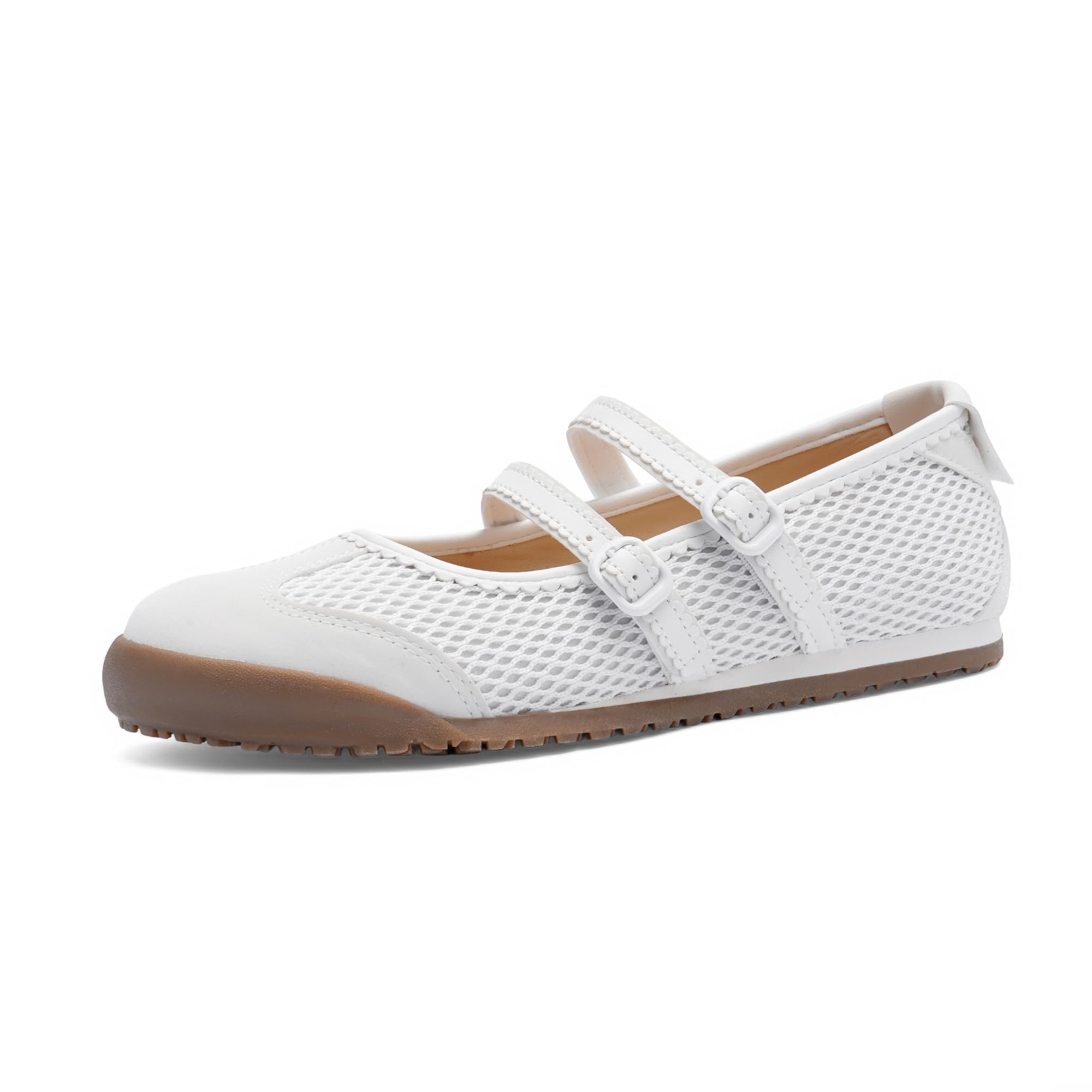 Tigeridea Mary Jane Sneakers Two Strap Rounded Toe Ballet Flats for Women