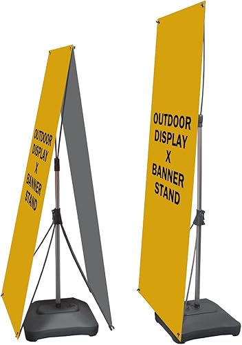 Miniatura 8 de 30 x 70 pulgadas de alta resistencia para exteriores de doble cara con base rellena de agua (solo marco)