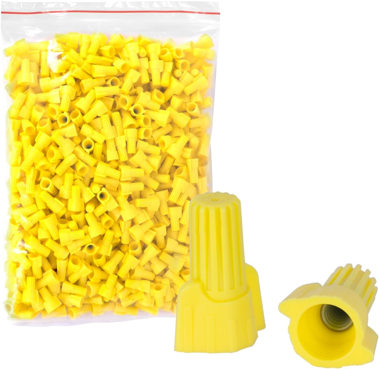 500 PCS Yellow Winged Wire Connectors, AWG 18-10, Easy Twist-on Screw on Ribbed Cap for Quick Connection, Insulated Insertion Electrical Wire Nuts with Spring, UL Listed, Yellow