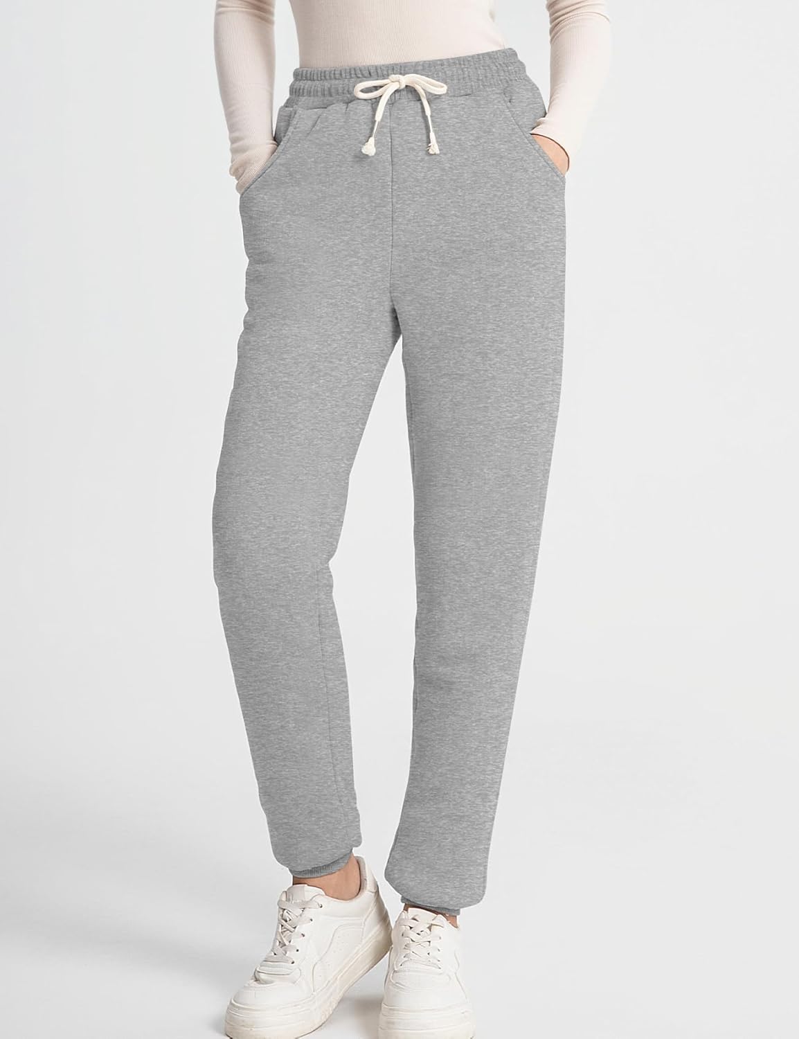 Flygo Women's Winter Warm Fleece Joggers Pants Sherpa Lined Athletic Active Sweatpants - Image 3