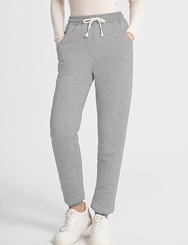 Miniatura 3 de Flygo - Pantalones deportivos de vellón para mujer, con cálido forro tipo sherpa para invierno, pantalones atléticos