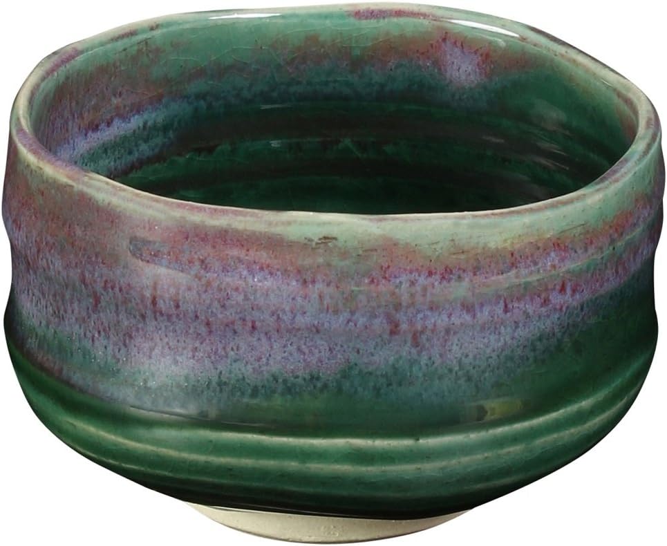 Artisan Japanese Matcha Bowl | Chawan | Mino-Yaki | Made in Japan | Green-Purple