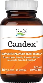 Pure Essence Candex Supplement - Yeast Overgrowth Supplement with Digestive Enzymes, Yeast Infection Probiotic Aid for Men and Women - 40 Capsules