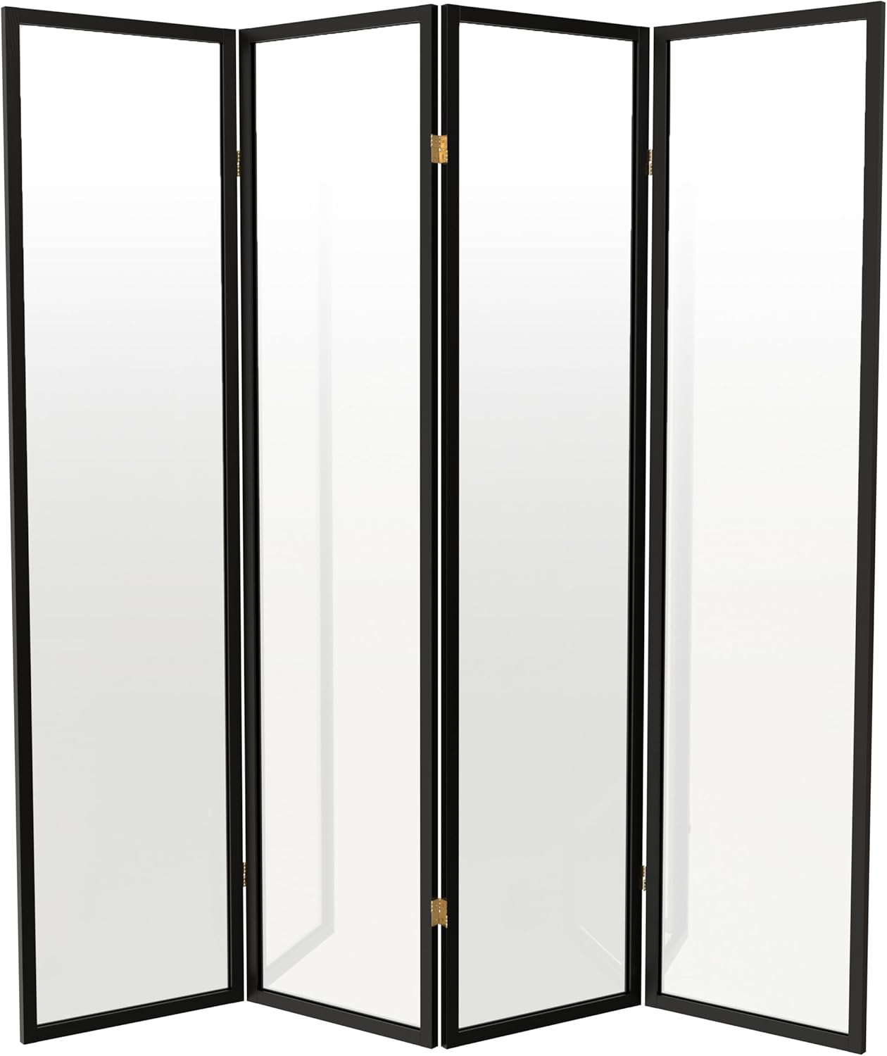 Red Lantern 6 ft. Tall Clear Plastic Partition Black 4 Panel