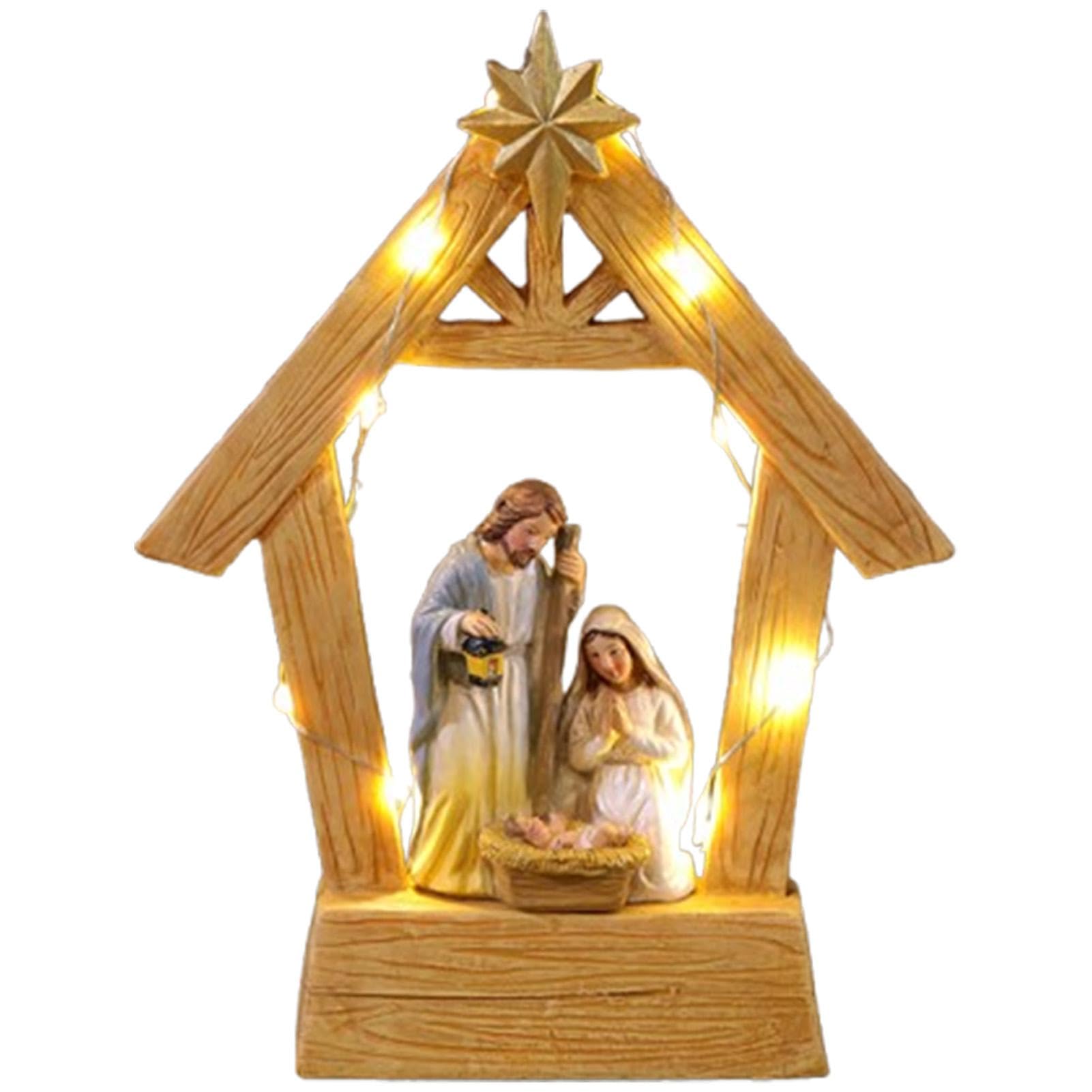 Amazon.co.jp: キリスト降誕卓上シーン - 樹脂クリスマス