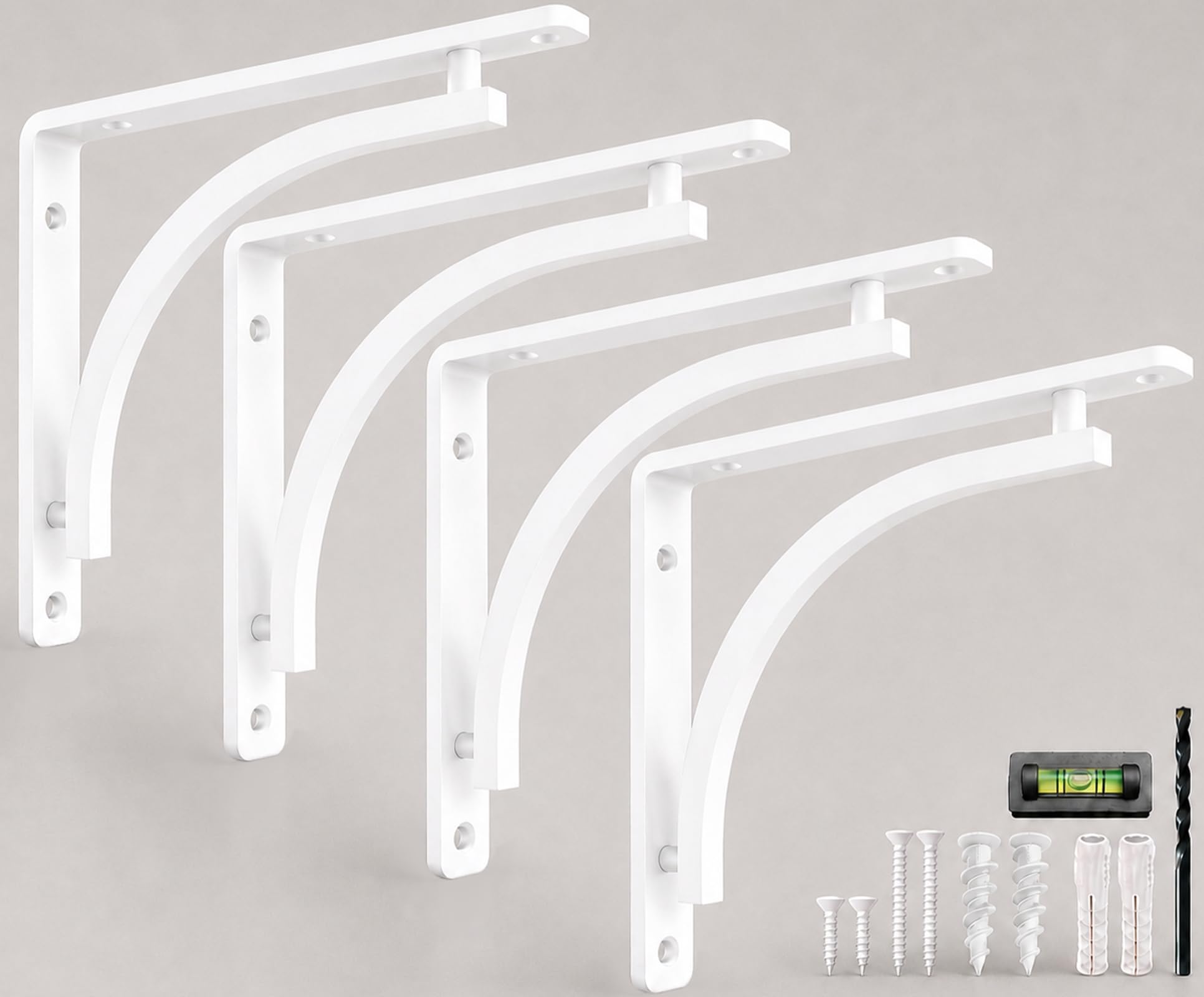Photo 1 of ***MISSING PIECES***Balin Designs Classic White Heavy Duty Shelf Brackets - 8 inch (Set of 4)