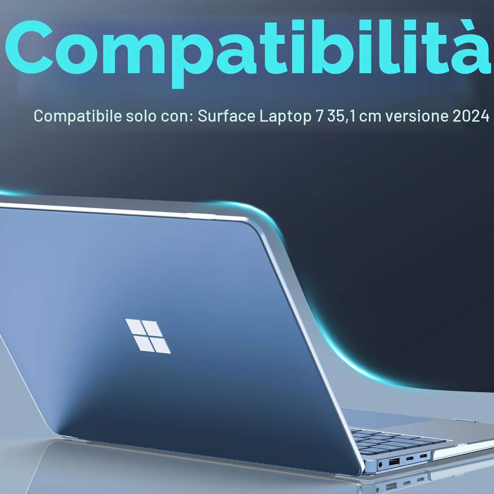 ProCase Cover Microsoft Surface Laptop 7 13,8 pollici, Custodia Duro Ultra Sottile per Surface Laptop 7 Generazione 2024 -Cristallo