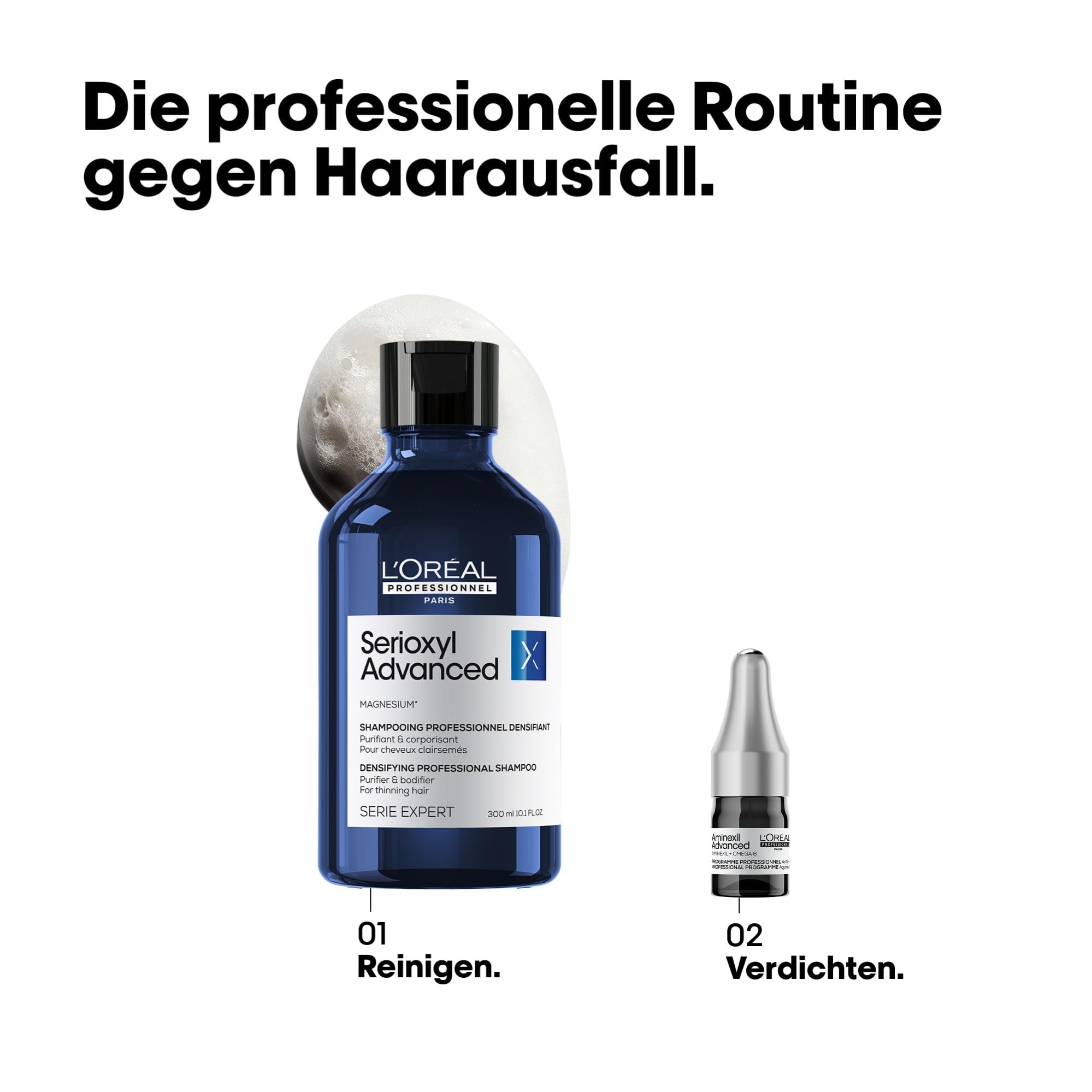 L'Oréal Professionnel Kräftigende Haarkur gegen Haarausfall, Für volleres Haar, Aminexil Advanced Anti-Hair Loss Activator Treatment, 42x6 ml