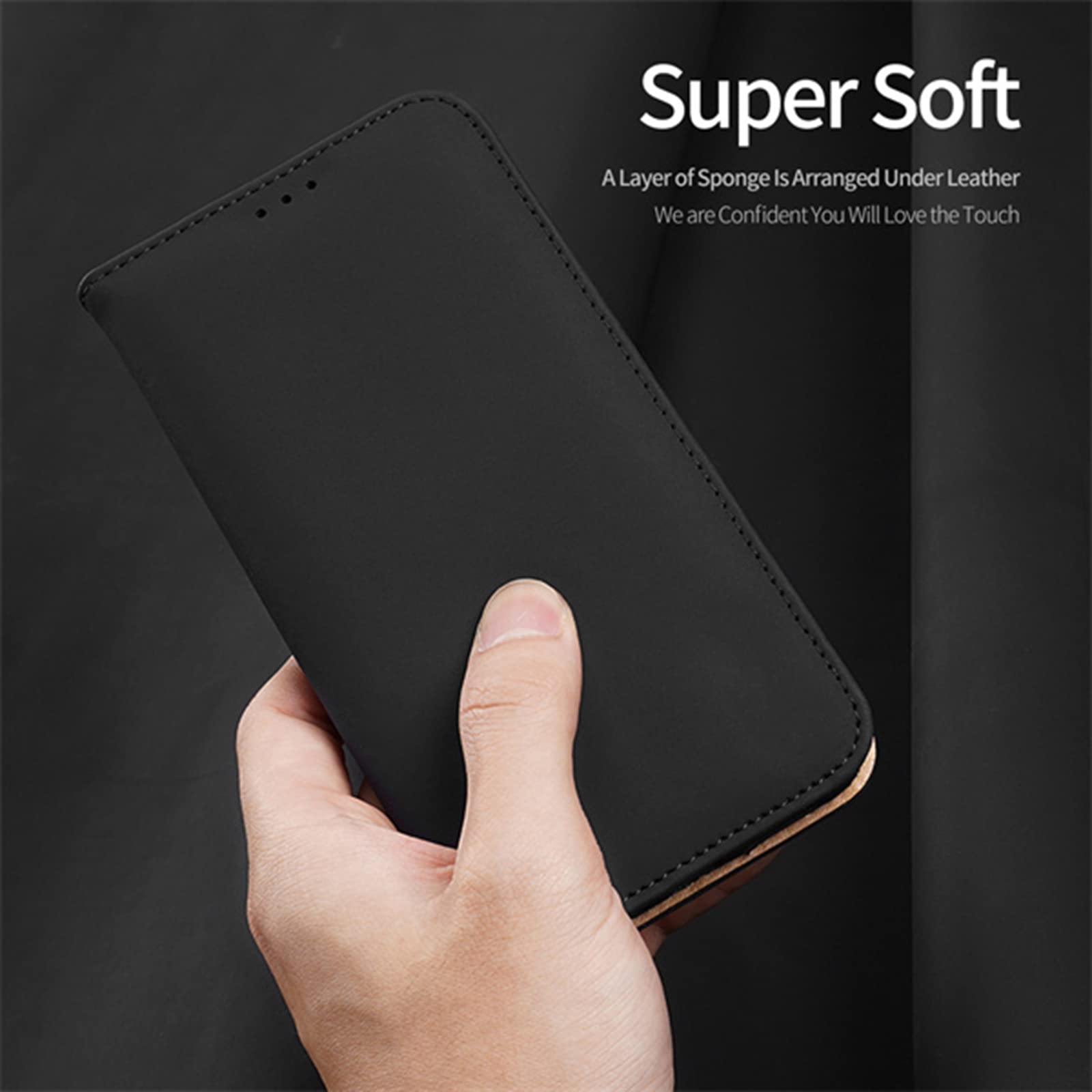 Echtleder Hülle für iPhone SE 2022/SE 2020/8/7 Handyhülle mit Kartenfach Magnetverschluss Stoßfest Klappbar Lederhülle Kompatibel mit iPhone 7/8/SE2/SE 3,Blau