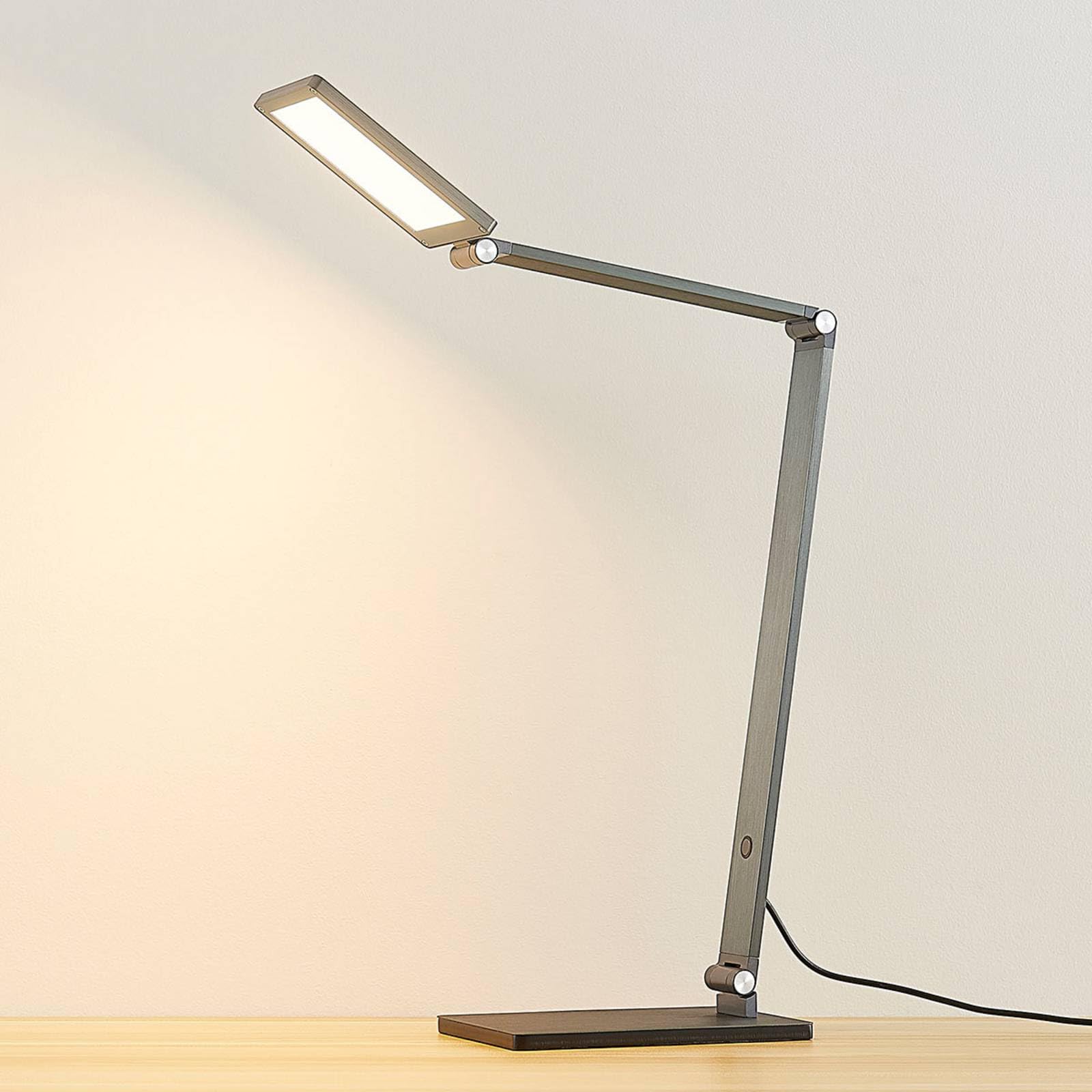 Lucande Lampada da tavolo LED dimmerabile (Moderno) colore Grigio, in Alluminio ad es. Studio & Ufficio lampadina inclusa lampada scrivania a