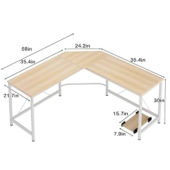 soges 59x 59inches Large L-Shaped Desk Computer Desk with