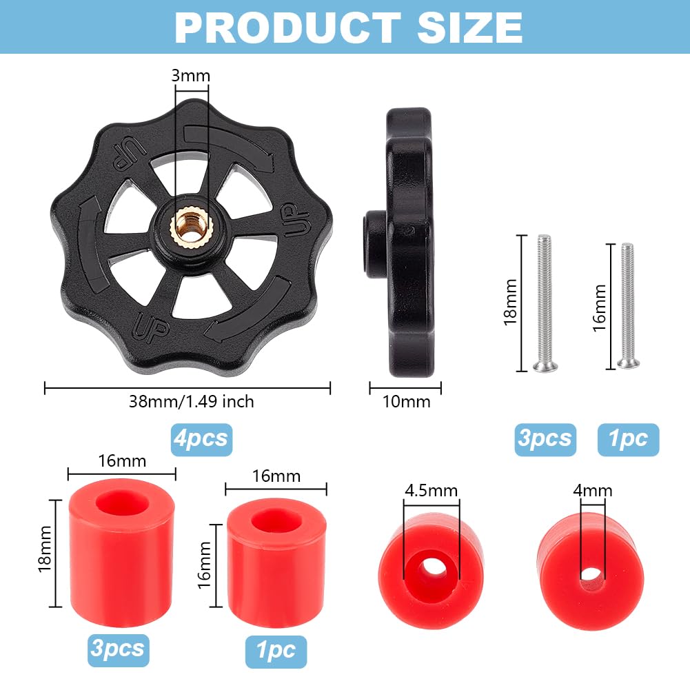 Nivellierungskit Für 3D-Drucker – 4 Rote Nivelliermuttern, Heizstangen & Federn, Upgrade-Set Für Ender & CR-10 Serie