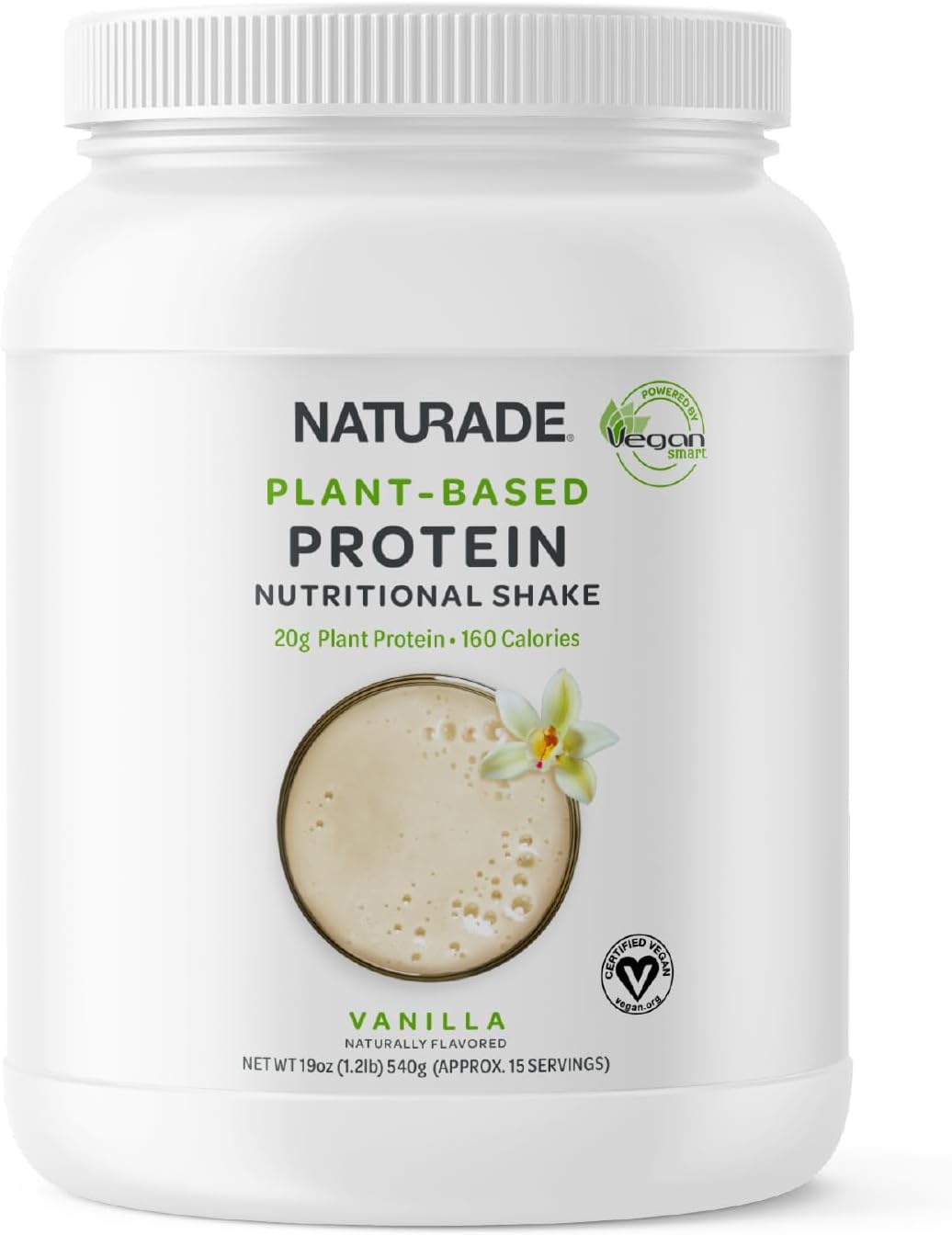 Naturade 20g of Protein Powder – Gluten Free, Dairy & Soy Free, Non-GMO, No Cholesterol – Recovery w/Amino Acids – Vanilla (15 Servings)