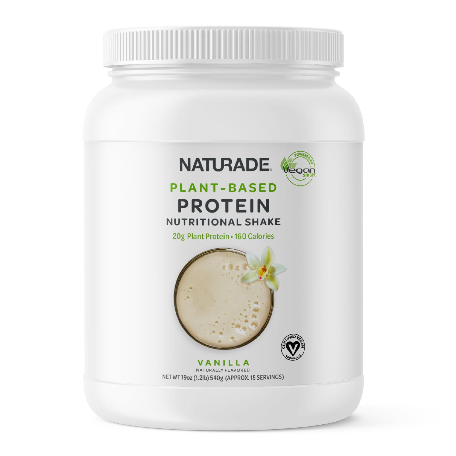 Naturade 20g of Protein Powder - Gluten Free, Dairy & Soy Free, Non-GMO, No Cholesterol - Recovery w/Amino Acids - Vanilla (15 Servings)