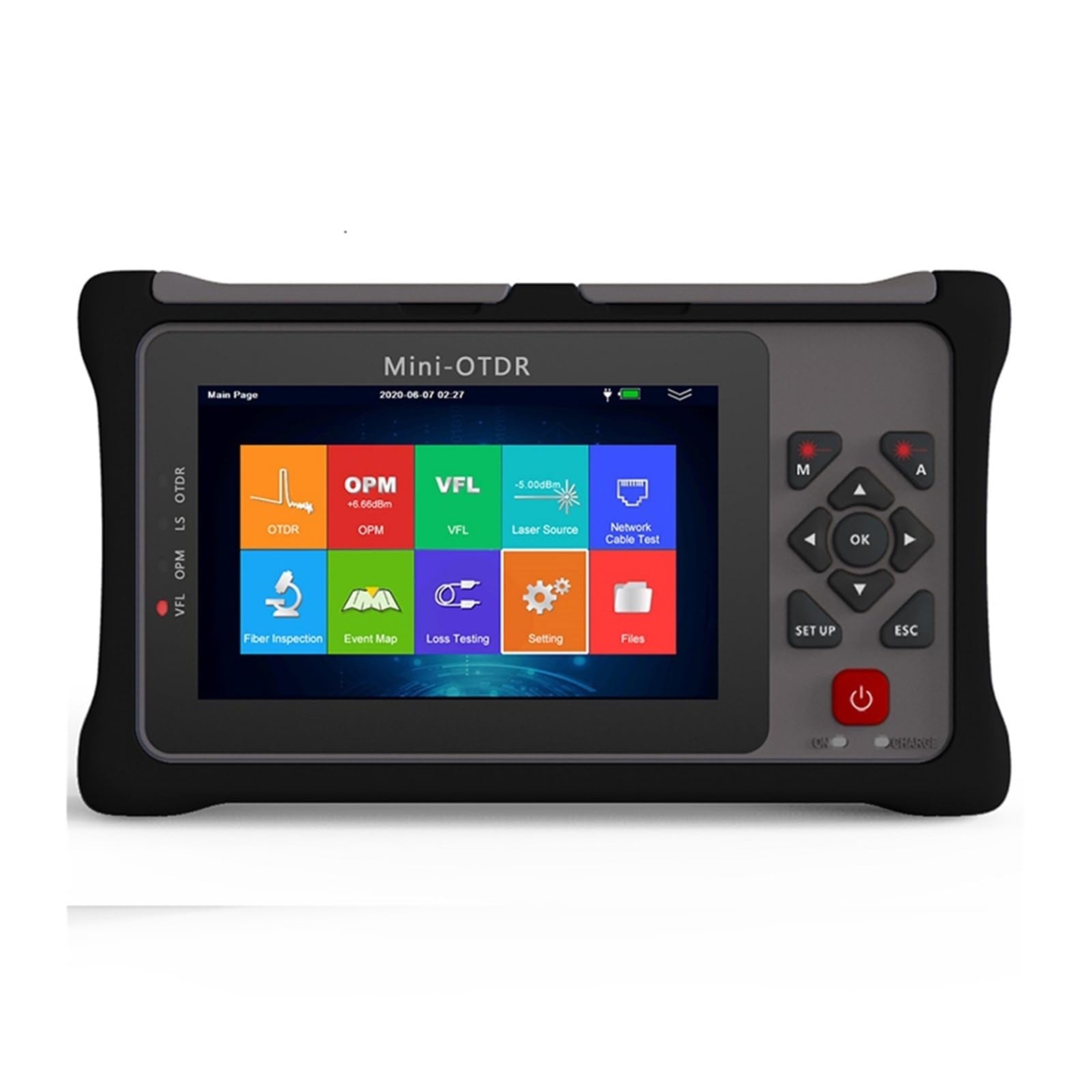 Fiber Optic Cable Tester, MINI OTDR 1310/1550nm 26/24dB Fiber Optic Reflectometer, Touch Screen VFL OLS OPM Event Map Ethernet Cable Tester Equipment(1310nm 1550nm (UPC))