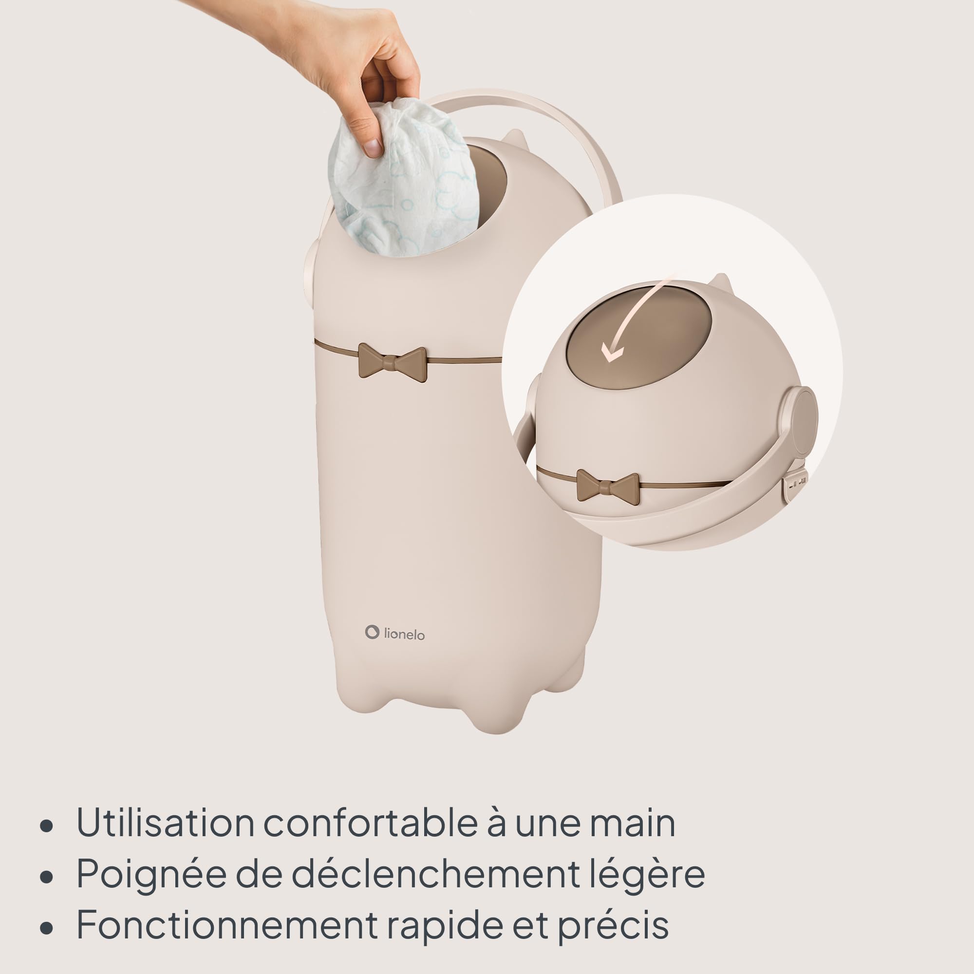 Lionelo Purebin poubelle à couches anti-odeurs 10 L