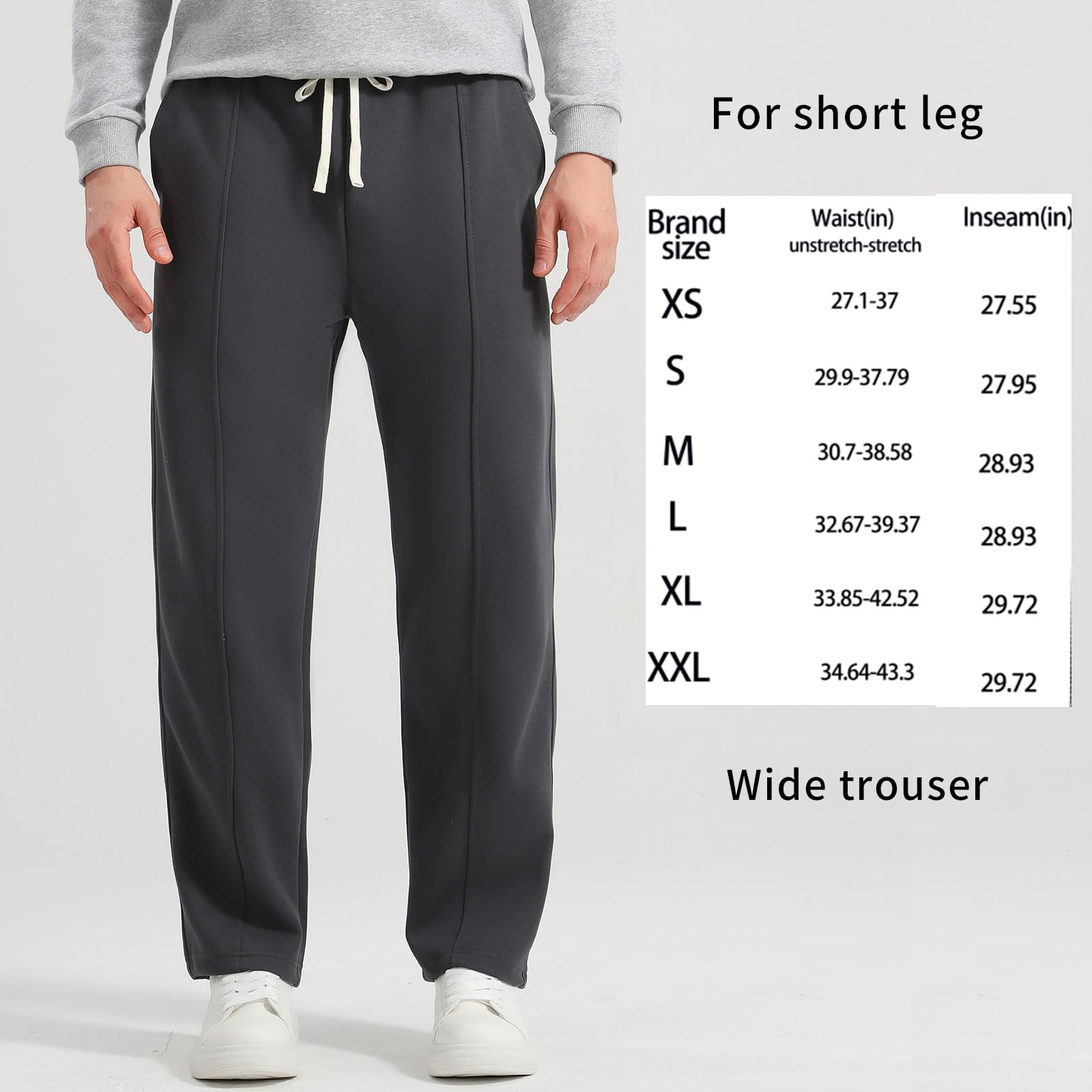 SHAGGA Pantalon de survêtement pour homme, jambe droite, ourlet sans poignets, coupe ample, pantalon de survêtement avec poches pour la course à pied et l'entraînement