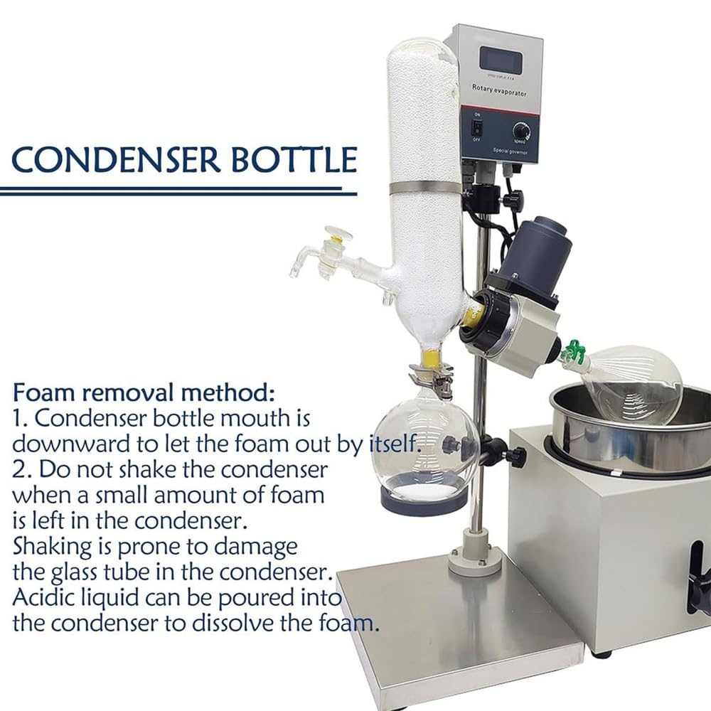 2-Liter-Rotationsverdampfer für das Labor – Set mit manueller Hubvorrichtung, Wasserbad und digitaler Steuerung (10–180 U/min) 3L