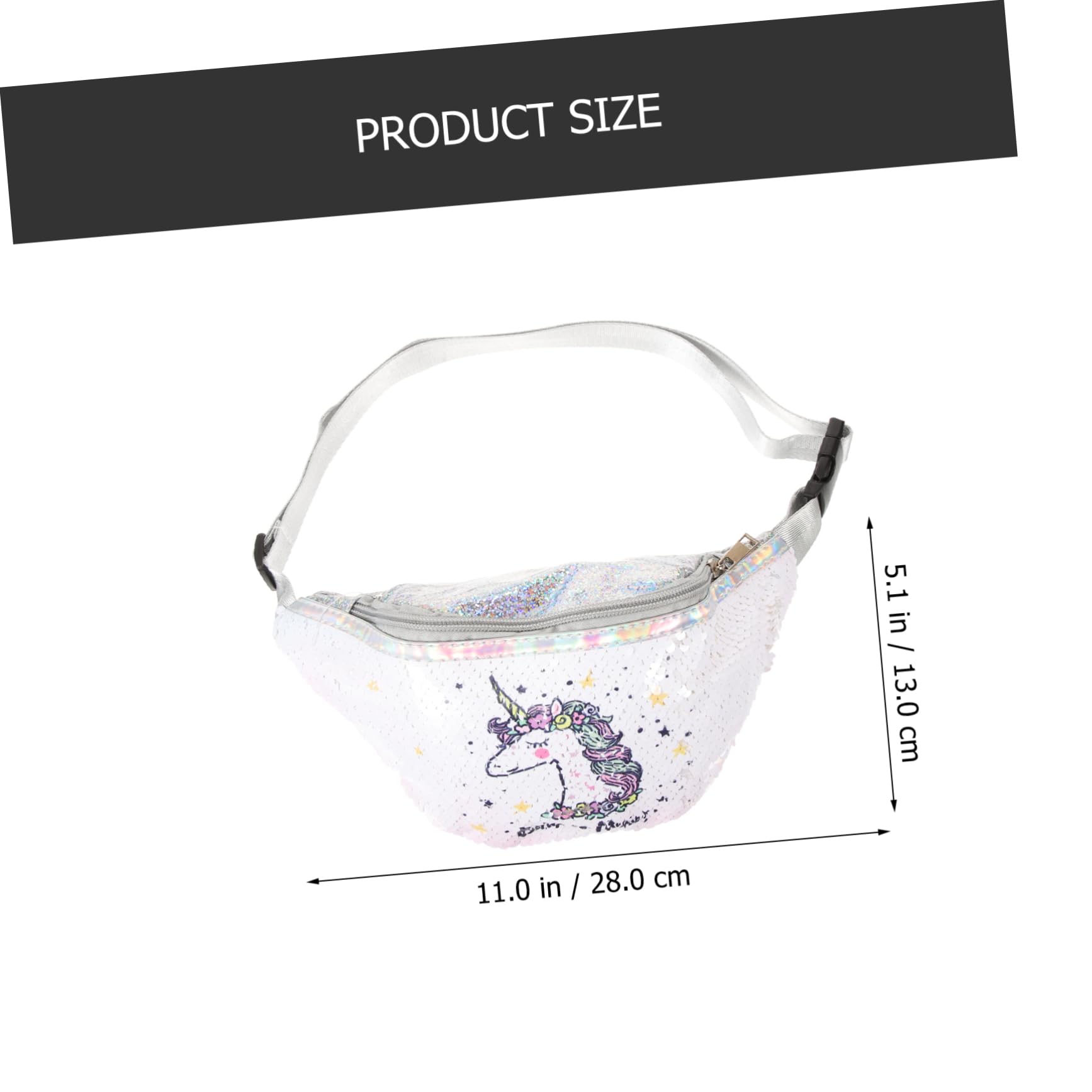 3stücke Sequin Bauchtasche Für Frauen Einstellbare Gürteltasche Mit Cartoon-Design Für Fitness Reisen Und Festivals