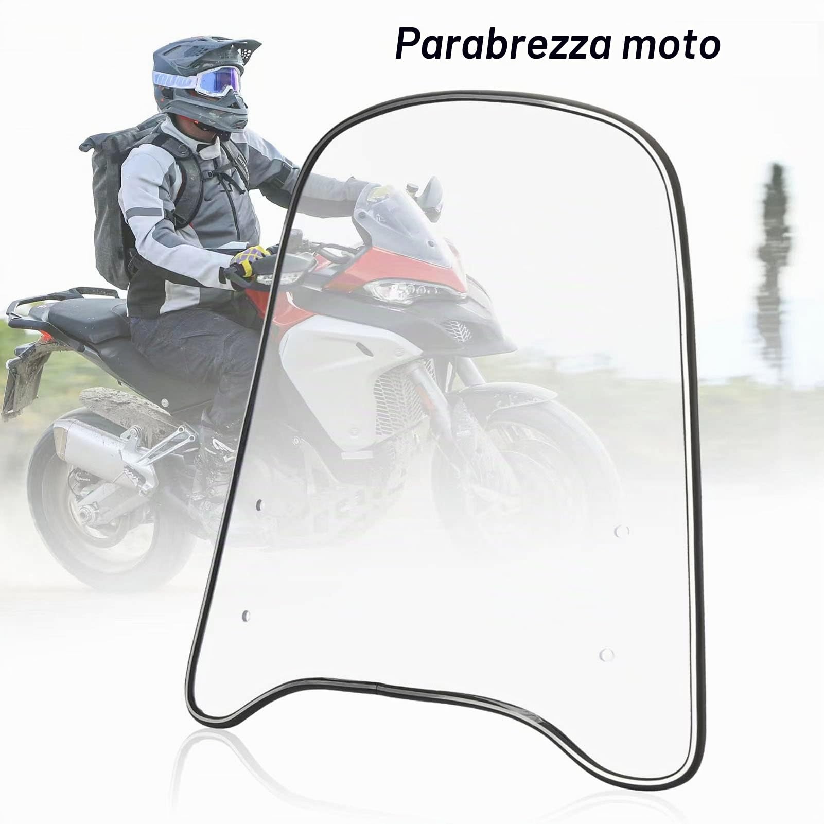 Parabrezza per Moto,Parabrezza Universale per Parabrezza per Moto Spoiler per Scooter Parabrezza con Bordo allargato Deflettore del Vento