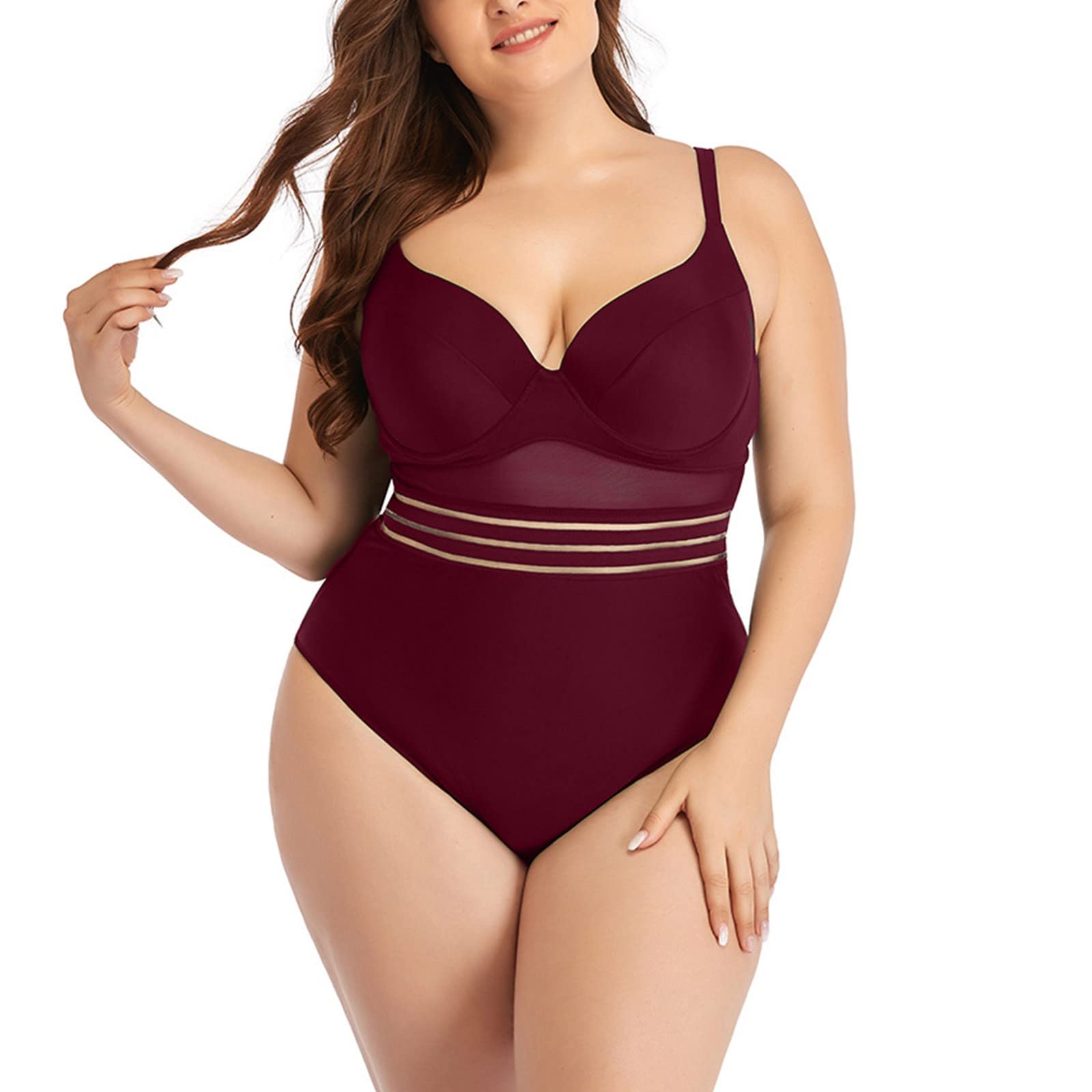 Genérico Plus Size Women's Swimsuits Fato Beach Clothing Slimmers Elegant Swimsuit Plus Size Fatos Pool Swimsuit Casual Surf Swimwear Sports Suits