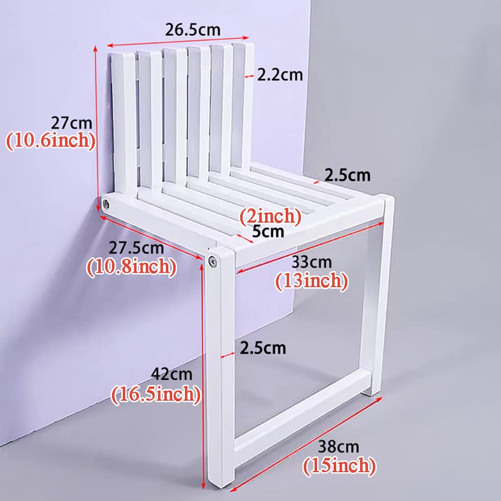 Składany stolik ścienny, stołek ścienny, podwyższone krzesła składane montowane do ściany. Wysokość siedziska 42 cm. Niewidoczny, składany stołek z litego drewna oszczędza miejsce.