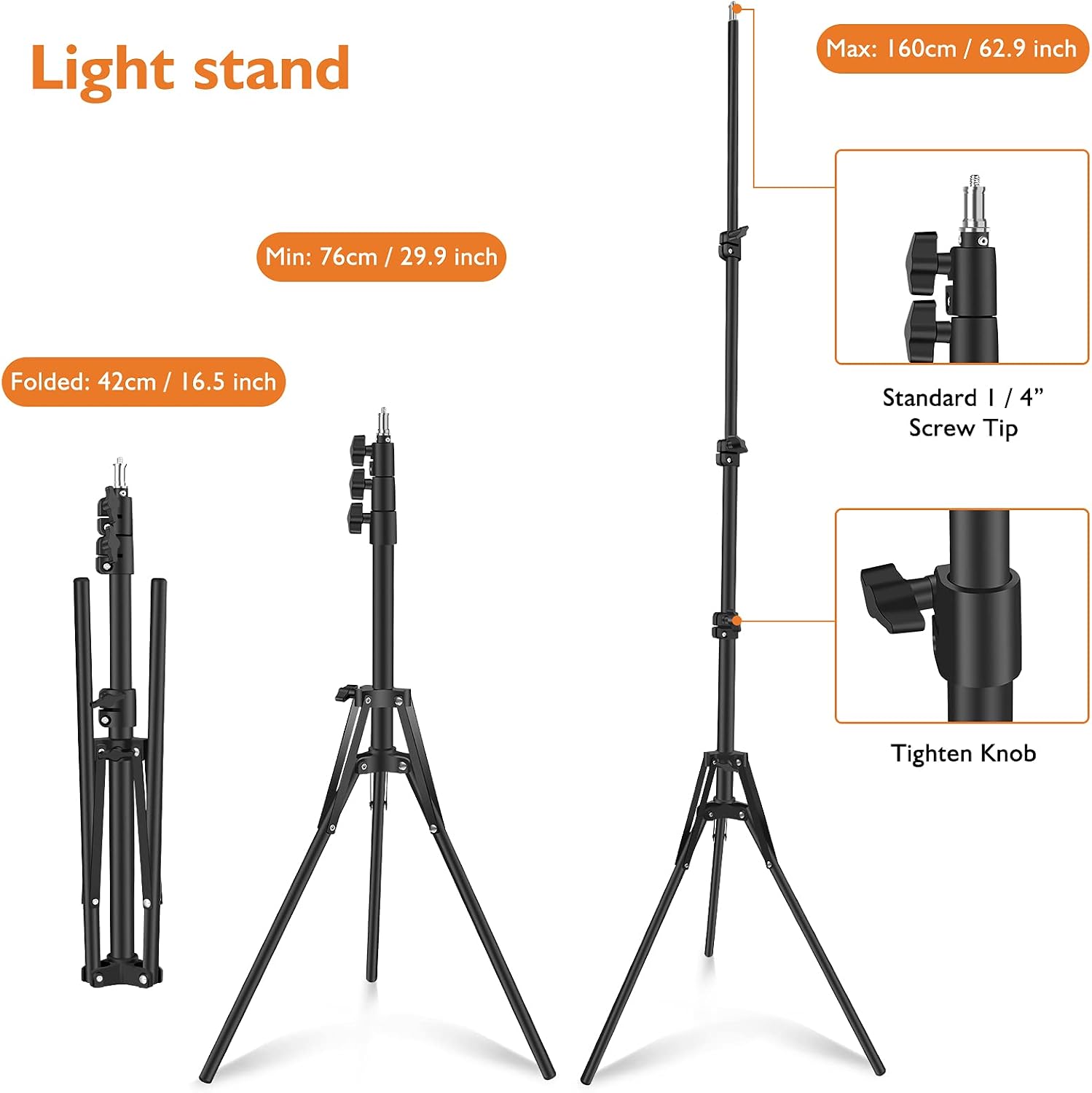Inkeltech Softbox Lighting Kit - 3000K/5200K/6800K LED Photography Light with 16"x16"/40x40cm Reflector and Light Stand, 28W E27 Socket Professional Studio Equipment for Portrait and Shooting