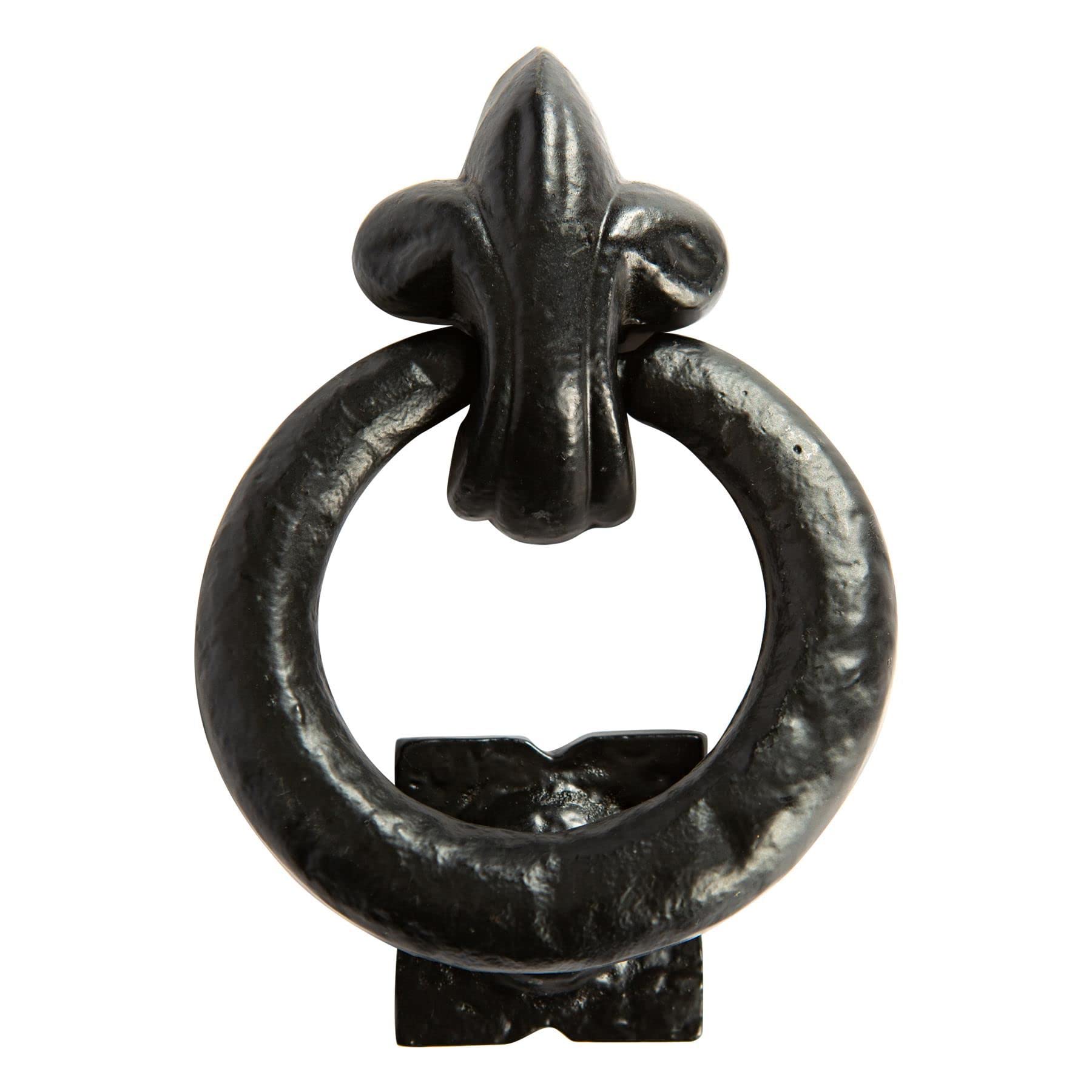 Hammer and Tongs - Fleur De Lis Door Knocker - H140mm - Black